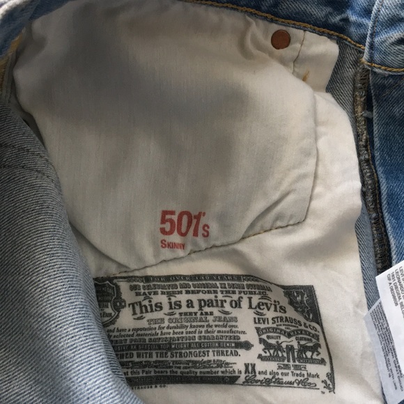 New Levi’s 501 Skinny High Waist Selvedge Jeans - Picture 7 of 8